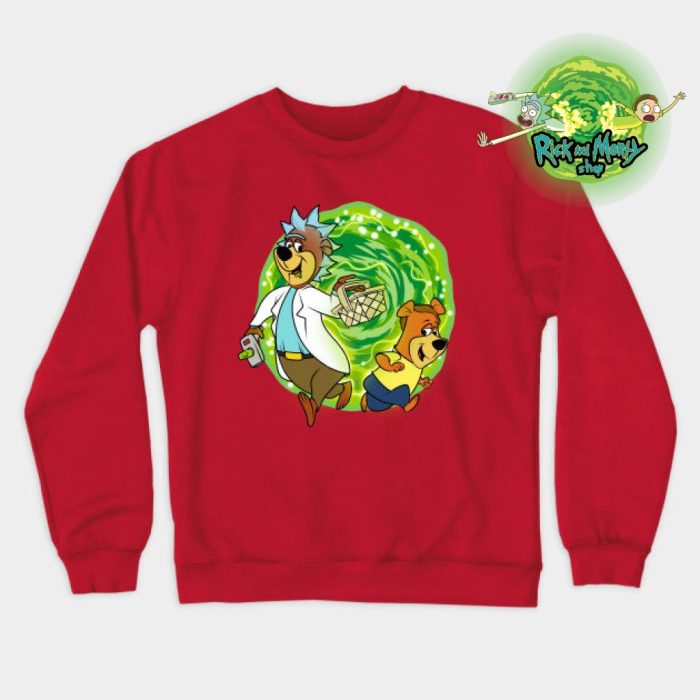 Rick And Morty Cartoon Characters Sweatshirt Red / S