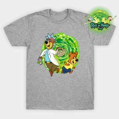Rick And Morty Cartoon Characters T-Shirt Gray / S