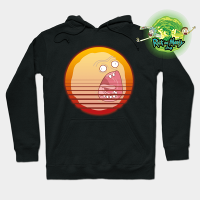 Vaporwave Screaming Sun Hoodie Black / S