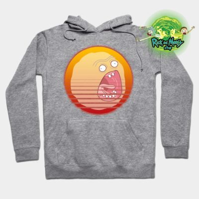 Vaporwave Screaming Sun Hoodie Gray / S