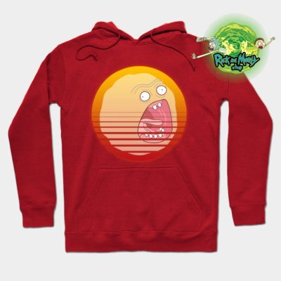 Vaporwave Screaming Sun Hoodie Red / S
