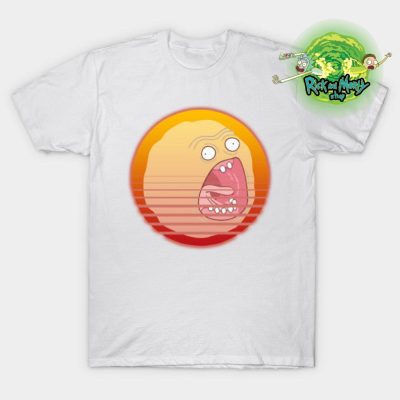 Vaporwave Screaming Sun T-Shirt White / S