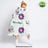 Cool White Rick And Morty Pattern Oversized Fleece Hoodie