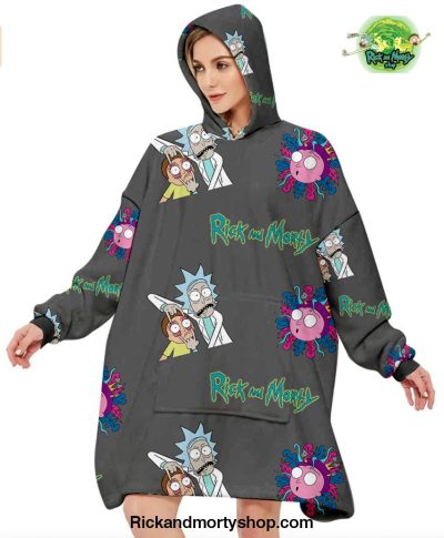 Funny Rick And Morty 3D Oversized Fleece Hoodie