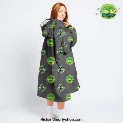 Gray Rick And Morty 3D Oversized Fleece Hoodie
