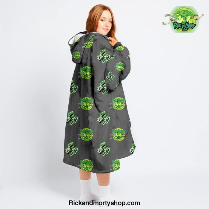 Gray Rick And Morty 3D Oversized Fleece Hoodie