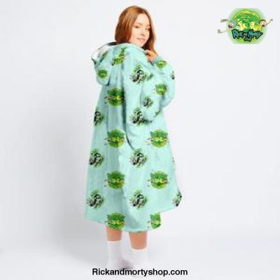 Rick And Morty Blue Mint 3D Oversized Fleece Hoodie