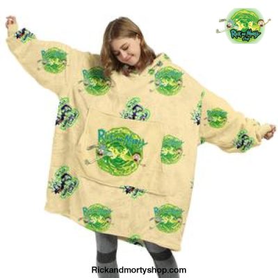 Rick And Morty Light Yellow 3D Oversized Fleece Hoodie
