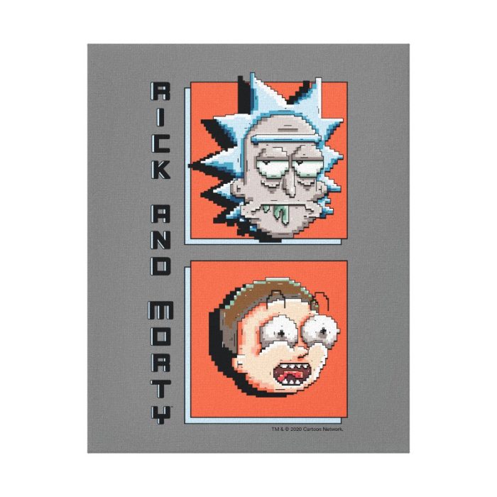 pixelverse rick and morty panel graphic canvas print - Rick And Morty Shop