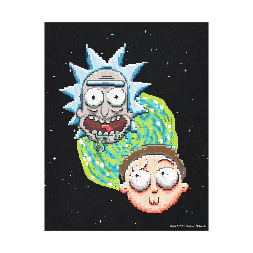 pixelverse rick and morty portal graphic canvas print - Rick And Morty Shop
