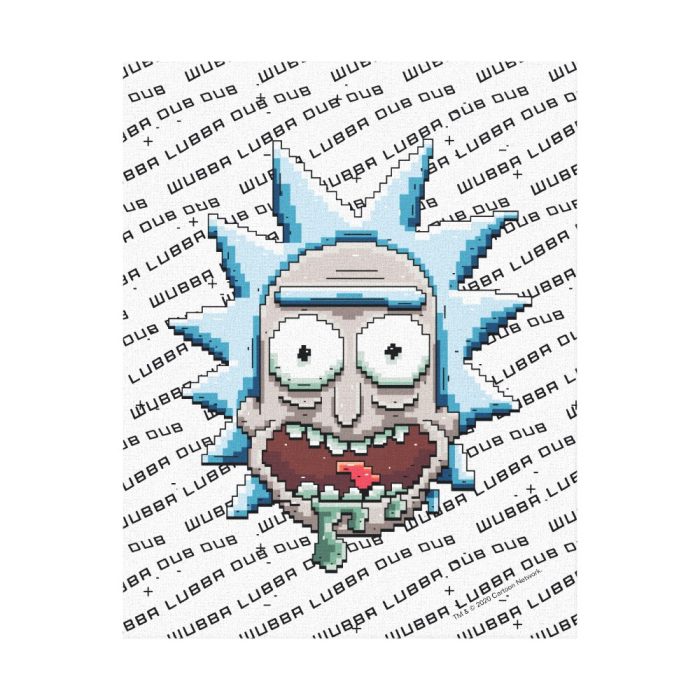 pixelverse rick drooling head canvas print - Rick And Morty Shop