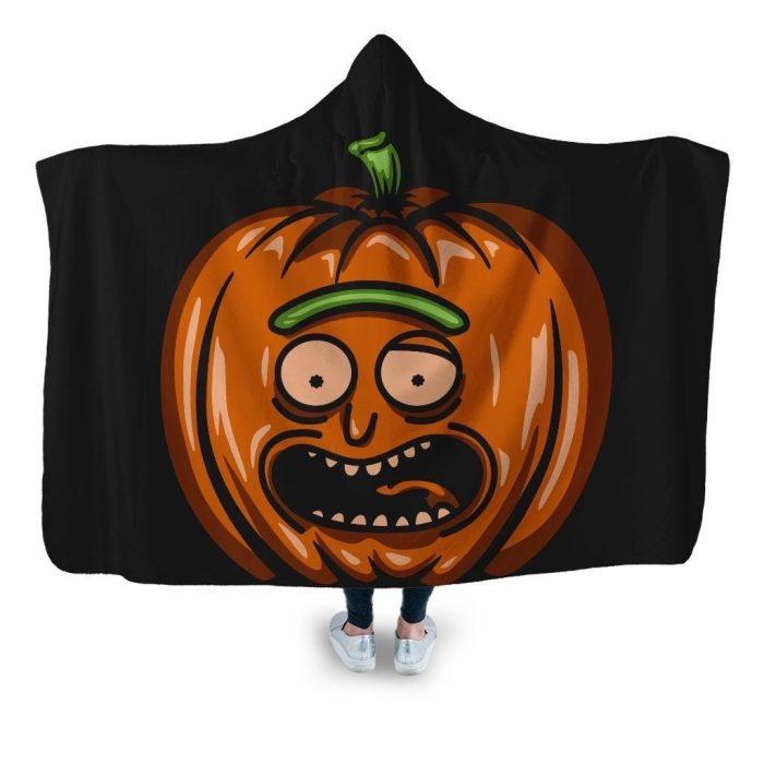pumpkin rick hooded blanket coddesigns adult premium sherpa 774 - Rick And Morty Shop