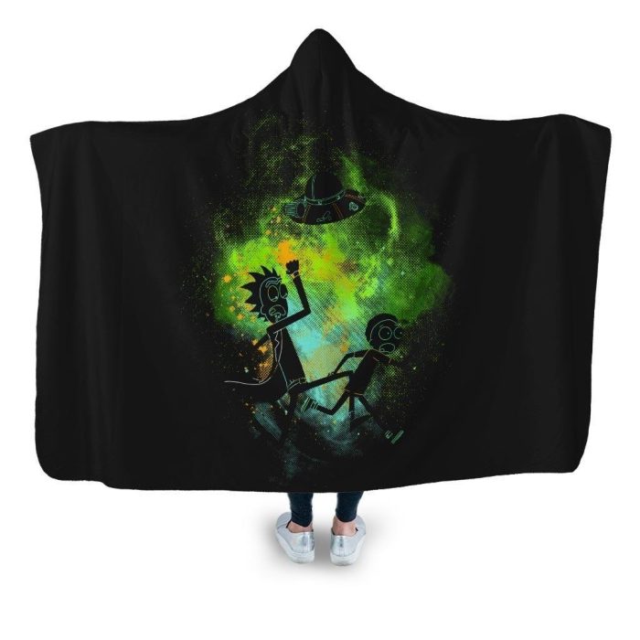 rick morty art hooded blanket donnie adult premium sherpa 859 - Rick And Morty Shop