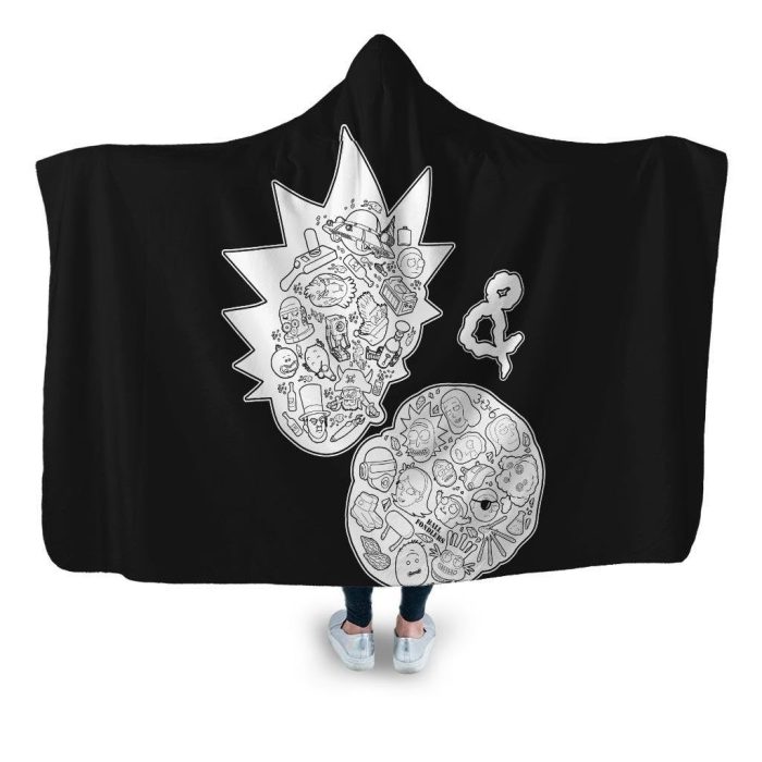 rick n morty hooded blanket coddesigns adult premium sherpa 180 - Rick And Morty Shop