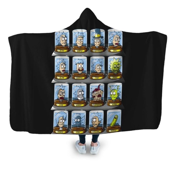 rick o rama hooded blanket coddesigns adult premium sherpa 466 - Rick And Morty Shop