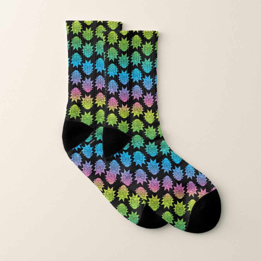 rick and morty rainbow rick head pattern socks rb5646cd4006d46699eb70cae3c4fbac6 ejsjd 1000 - Rick And Morty Shop