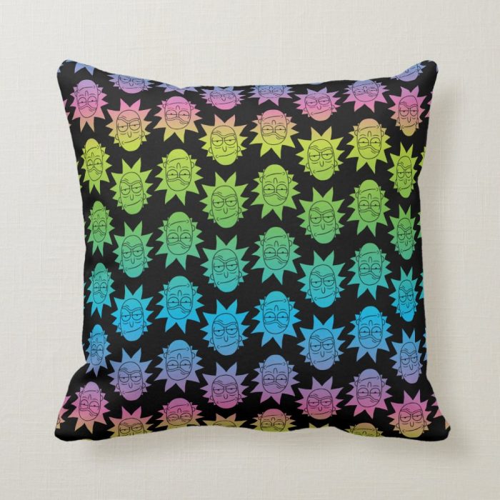 rick and morty rainbow rick head pattern throw pillow r714207d89de946f9bdf9885a6d66d64b 6s309 8byvr 1000 - Rick And Morty Shop