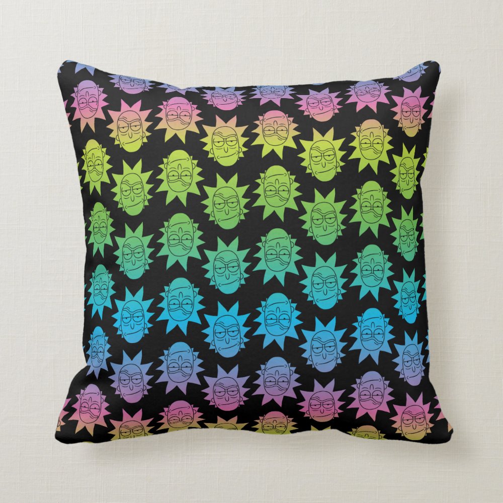 rick and morty rainbow rick head pattern throw pillow r714207d89de946f9bdf9885a6d66d64b 6s309 8byvr 1000 - Rick And Morty Shop