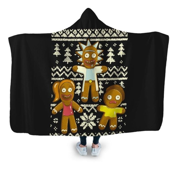 wubba lubba cookies hooded blanket coddesigns adult premium sherpa 664 - Rick And Morty Shop