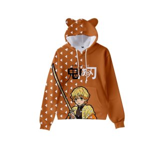 Hoodies Demon Slayer Anime Kimetsu No Yaiba 3D Print Kawaii Cat Ears Hat Sweatshirts Men Women 9 - Rick And Morty Shop