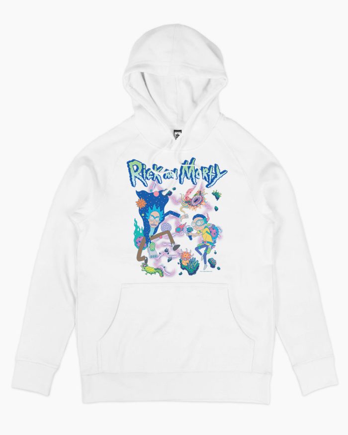 white rick and morty creatures hoodie - Rick And Morty Shop