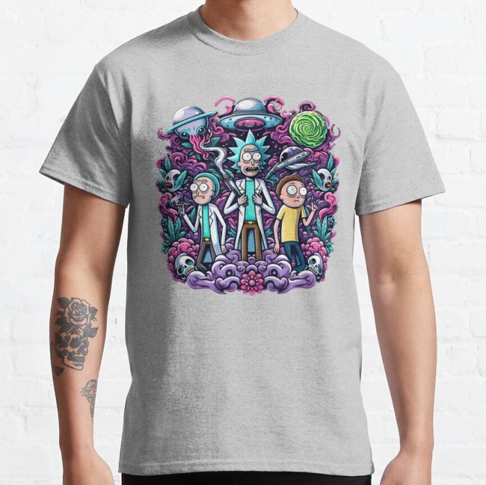 ssrcoclassic teemensheather greyfront altsquare product1000x1000.u1 9 - Rick And Morty Shop