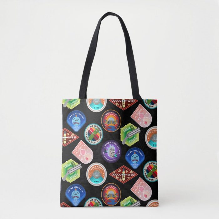 Rick and Morty Outer Space Patches Pattern Tote Bag